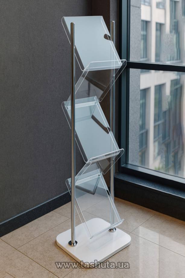 Double-Sided A4 Brochure Stand with 6 Pockets