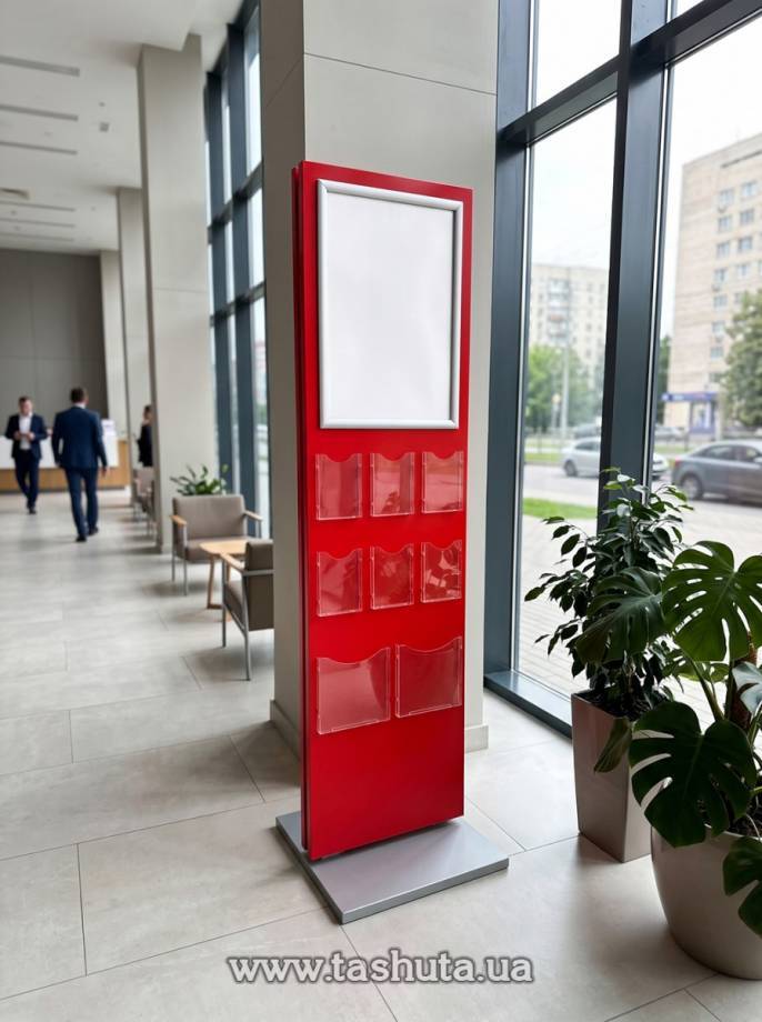 A2 Advertising Stand with Brochure Pockets