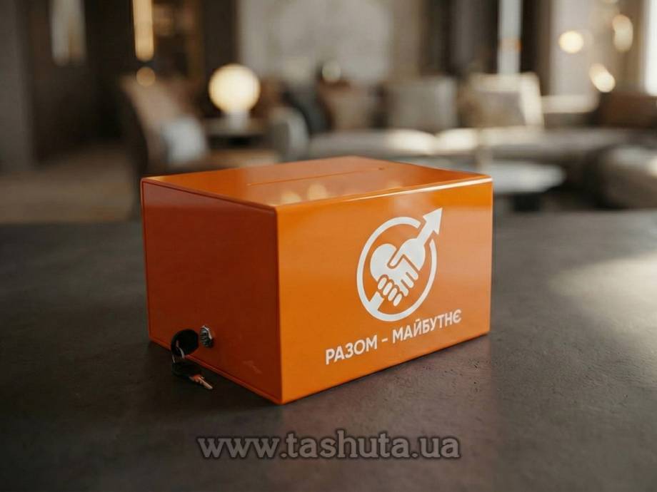 Lockable Coloured Acrylic Donation Box 350x200x200mm