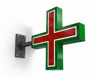 Non-illuminated pharmacy crosses