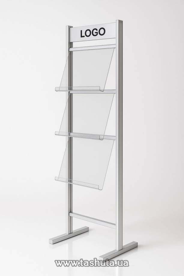 Literature Stand with 3 Pockets A4x2
