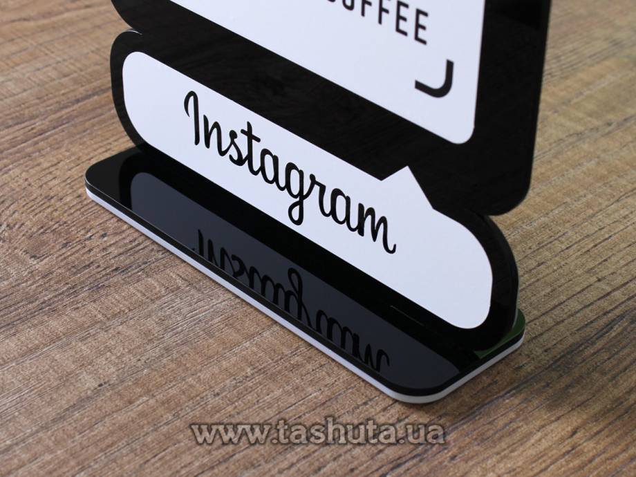 Acrylic Instagram Business Card with QR Code 300x380mm