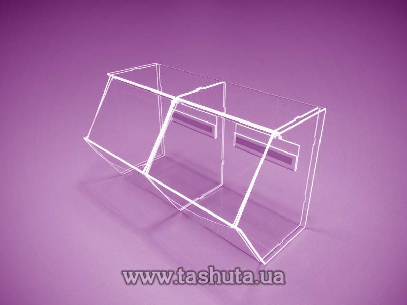 Acrylic Bulk Product Boxes (2 Compartments)