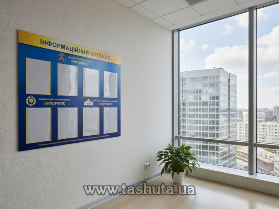 "Information" Board (Customer Corner...) with 8 A4 Pockets, 1000x740mm