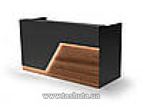 Ресепшн стойка "Майами", офисная стойка с подсветкой, 120х110х75 cм (Цвет нижнего фасада: Дуб Сонома;  Базовый цвет ДСП: