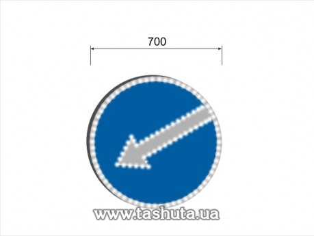 Znak drogowy LED „Objazd” 700x700mm