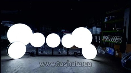 Круглая светодиодная вывеска с логотипом 50см, двухсторонняя