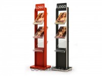 Stojak na materiały reklamowe z płyty wiórowej, 3 kieszenie A4