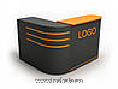 Угловая кассовая стойка ресепшн, 120х100х120 cм (Цвет ДСП: Синий; )