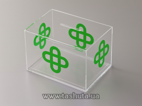 Акційна скринька, для збору пожертв із замком 300х200х150 мм