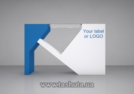 Stół informacyjny z logo, 120x770x50cm