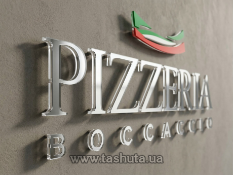 Комбіновані букви з оргскла (прозоре + кольорове), H=200мм