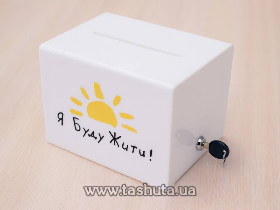 Lockable Coloured Acrylic Donation Box 350x200x200mm