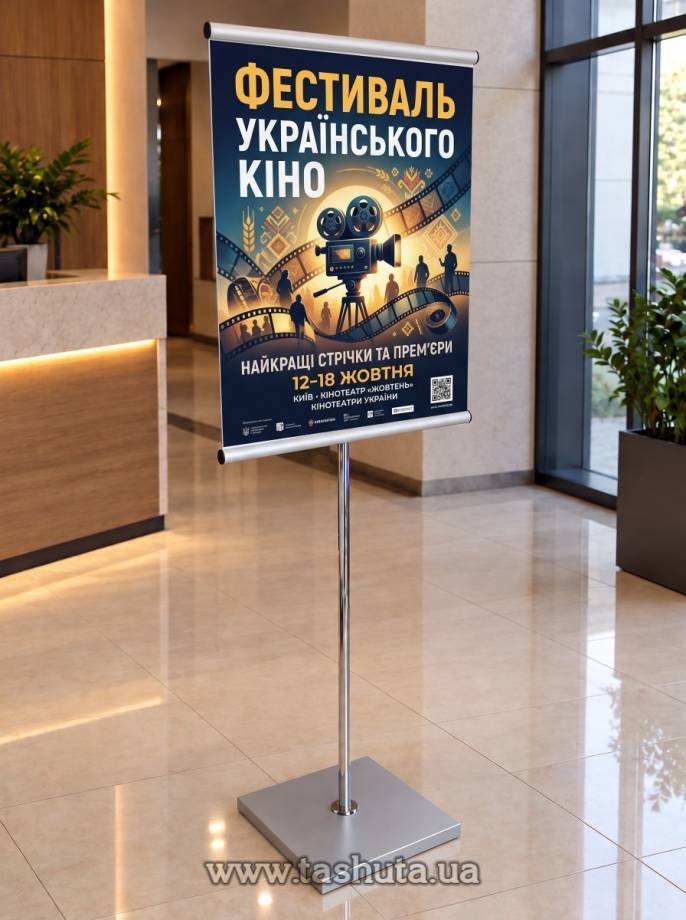Односторонняя информационная стойка с фиксацией постеров 700х1000 (В1)