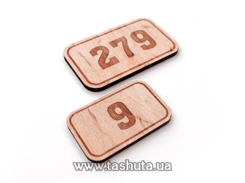 Plywood Hanger Number Tags 35x55mm
