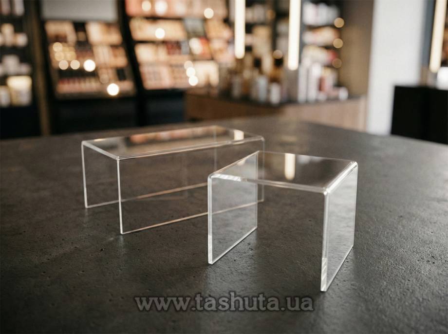 U-Shaped Acrylic Product Riser, H=80mm, L=100mm