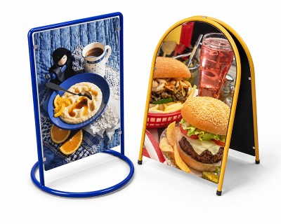 A-boards with printed graphics