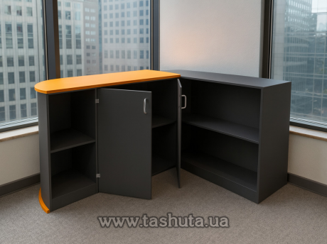 Угловая кассовая стойка ресепшн, 120х100х120 cм