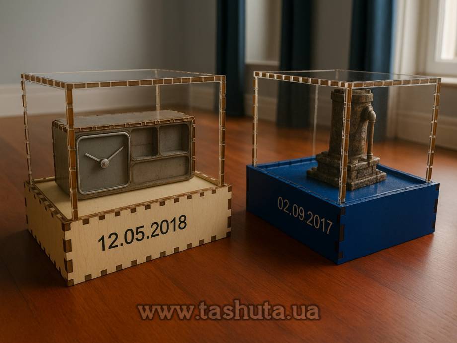 Clear Cover 10x10x10cm with Studs and Stand