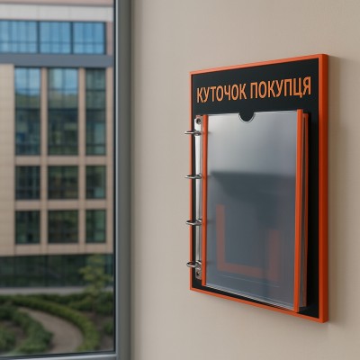 Стенд с перекидными файлами, стенд-книжка 300х420 мм