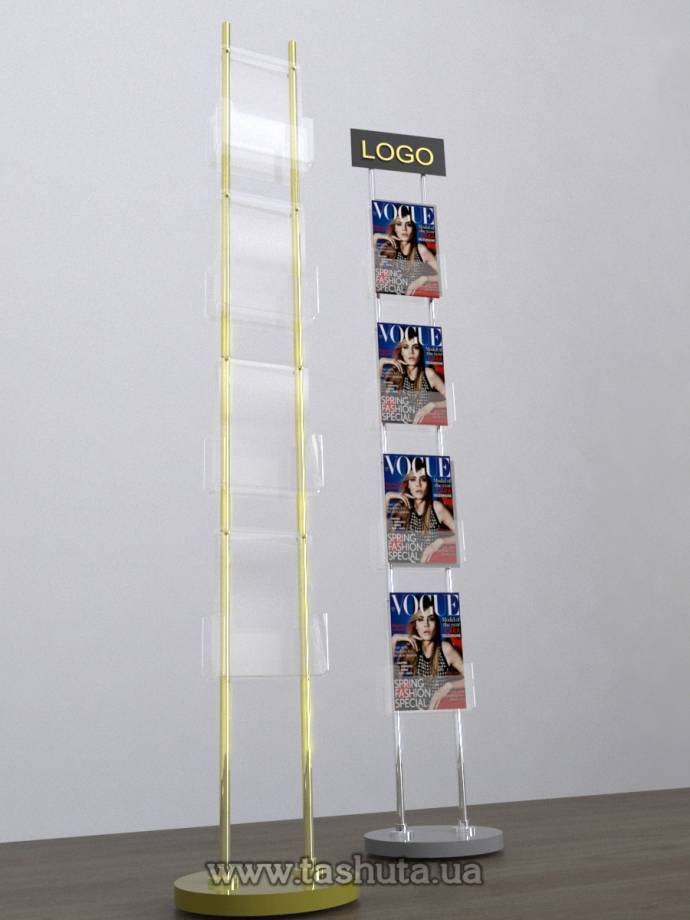 Double-Sided Brochure Stand with 8 A4 Pockets