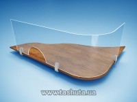 Przegroda ochronna na kasę 1500x680mm z okienkiem na zaciskach