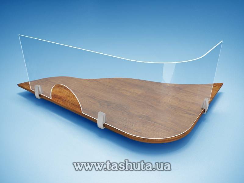 Checkout Protective Partition 1500x680mm with Window on Clamp Fixings