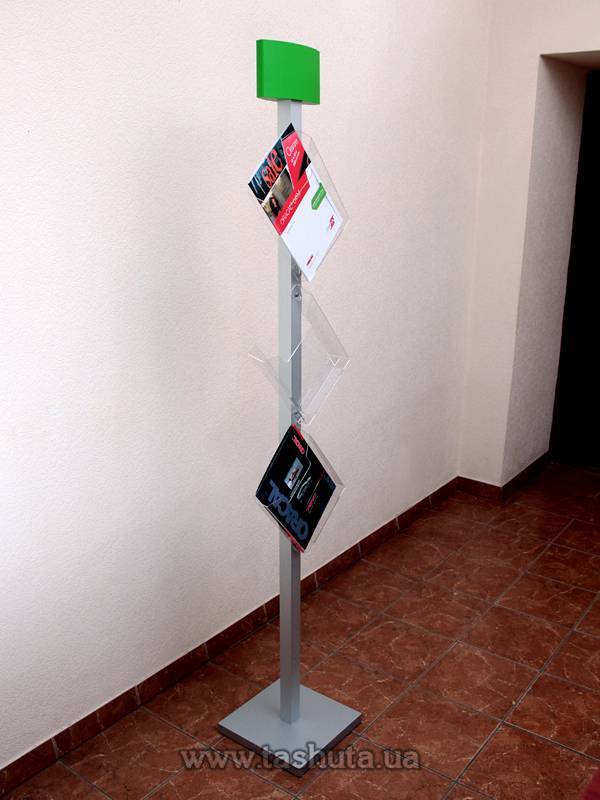 Literature Stand with 6 A4 Pockets, Double-Sided