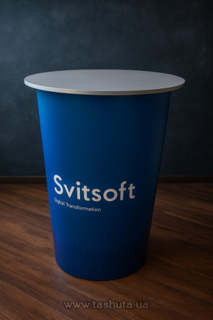 Стійка ресепшн з друком  700х700 мм