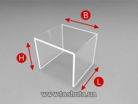Акриловая горка под товар П-образная, H=80мм, L=80мм