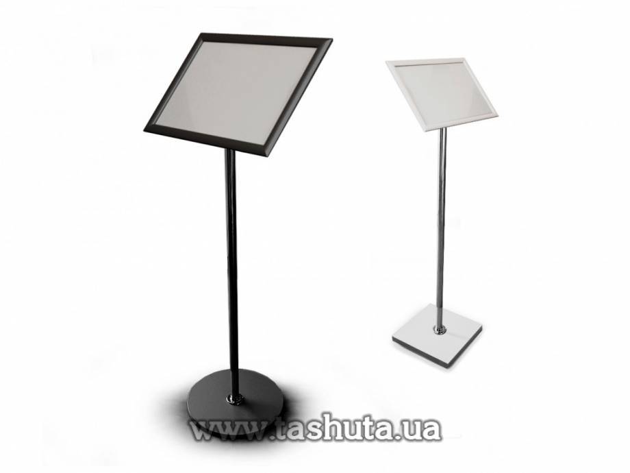 Inclined A4 Snap Frame Information Stand, White/Black