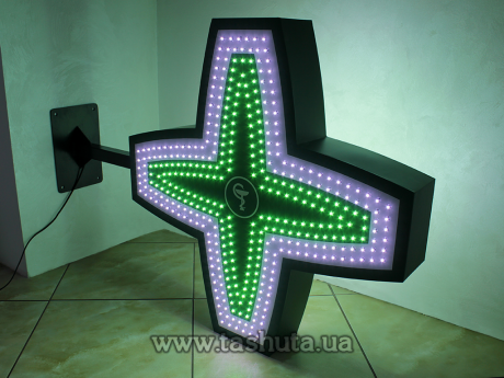Аптечный крест светодиодный с динамикой, 800х800мм