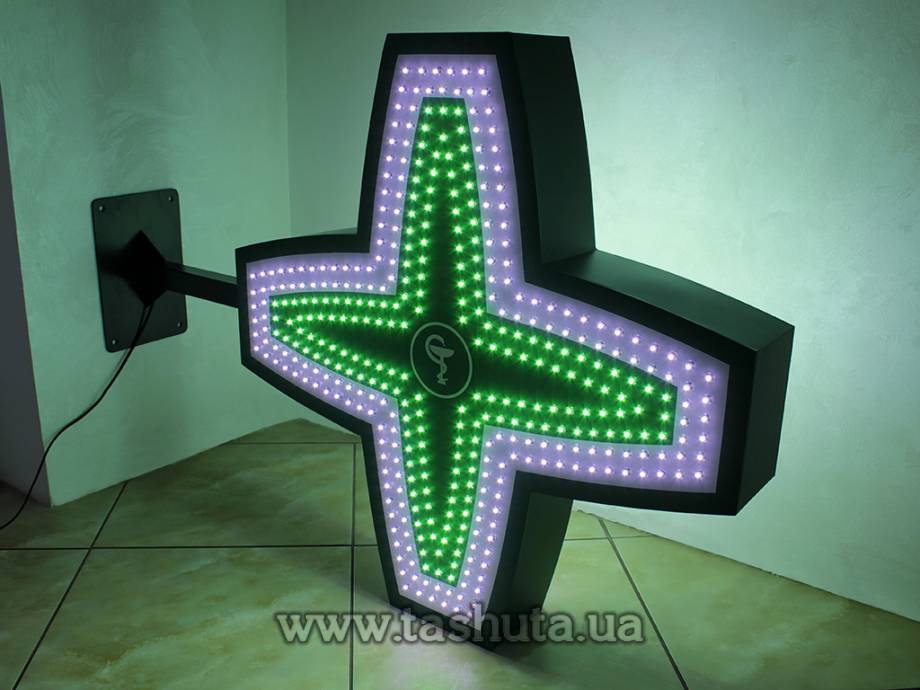 Animated LED Pharmacy Cross, 800x800mm