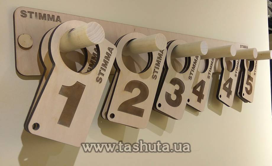 Fitting Room Number Tag Set, Tag 150x90mm