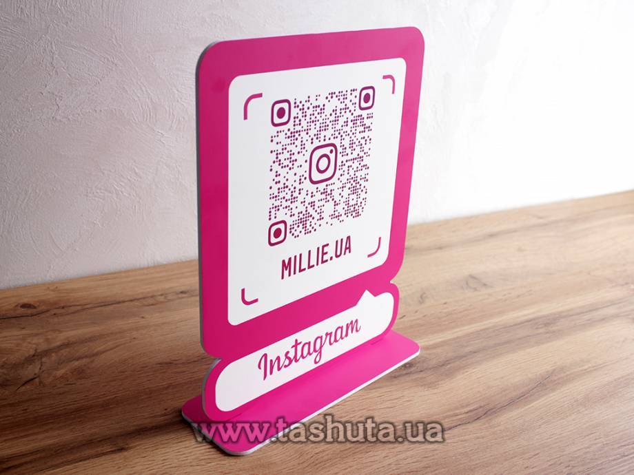 PVC Plastic Instagram Sign with QR Code 250x315mm