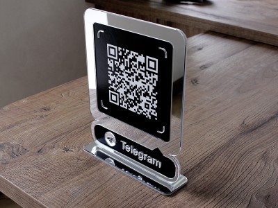 Табличка Viber, Telegram с QR кодом 200х250мм