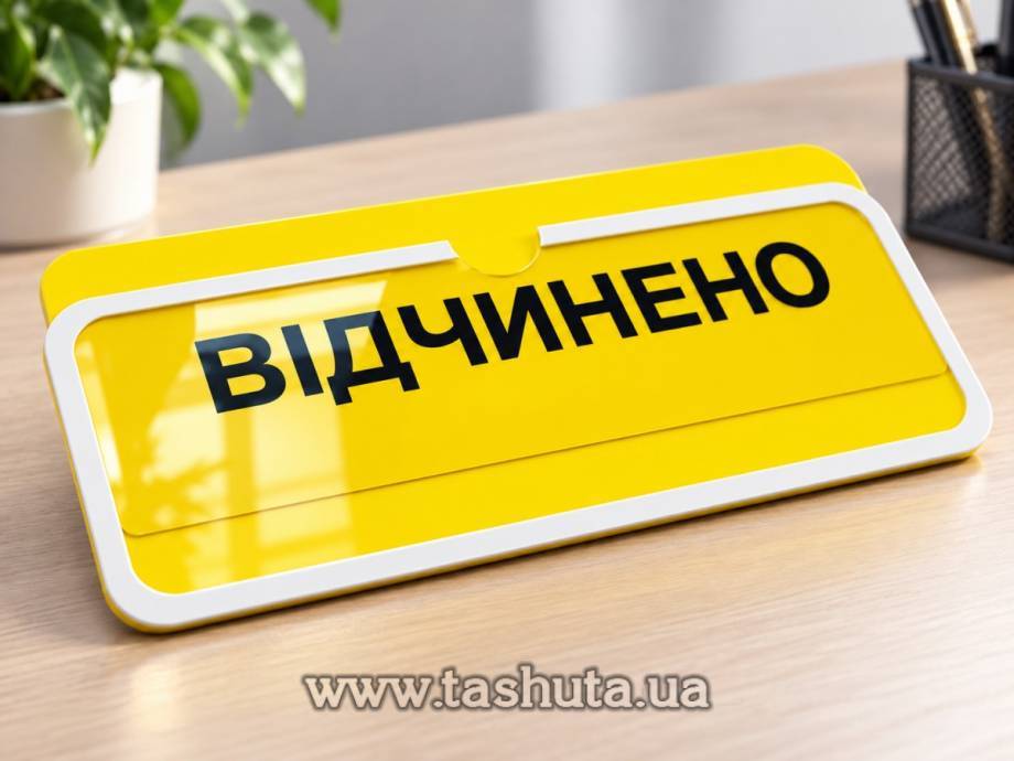 "OPEN-CLOSED" Sign, Pocket with Insert, 300x150mm