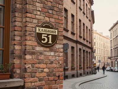 Вывеска с названием улицы на дом 300х300 мм