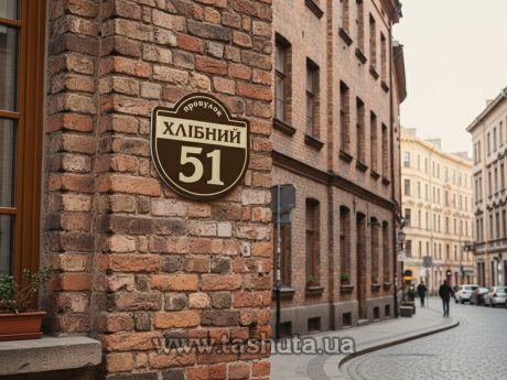Вывеска с названием улицы на дом 300х300 мм