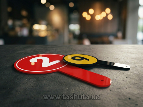 Табличка с ручкой из цветного акрила, 160х290 мм