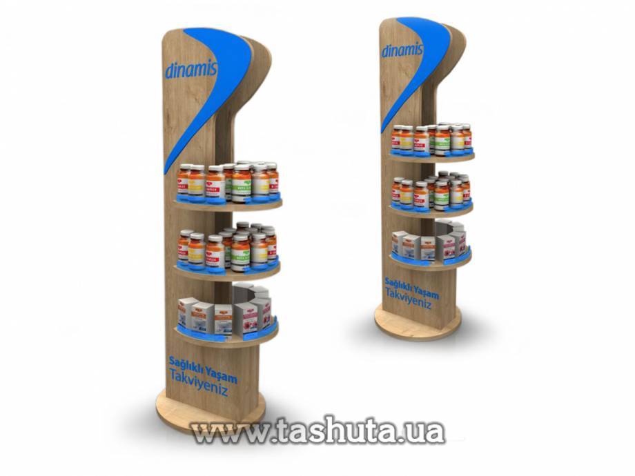 Branded Chipboard Product Stand, 3 Shelves