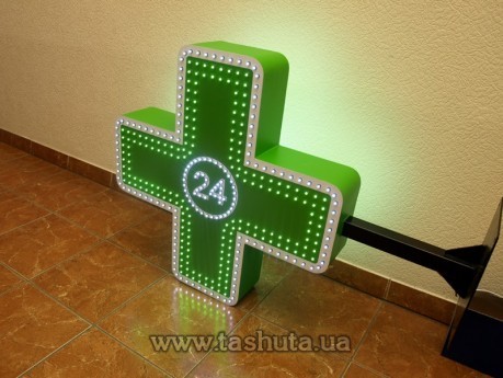 Krzyż LED z dynamiką 24 godz., dwukolorowy, 700x700 mm