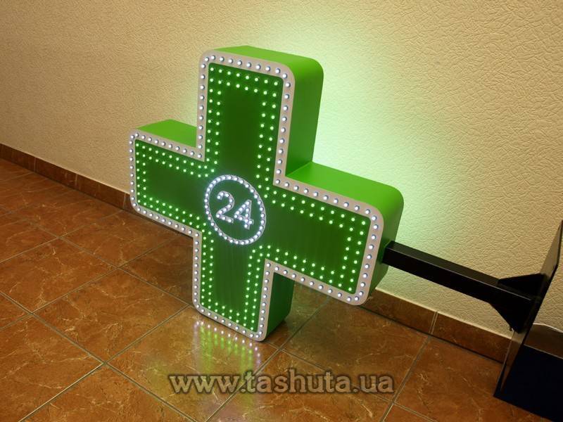 Animated 24-Hour LED Cross, Two-Colour, 700x700mm