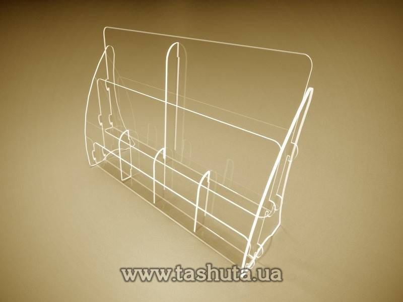 Universal Tabletop Brochure Holder A4 (210x297) x 2, DL (99x210) x 4 Compartments