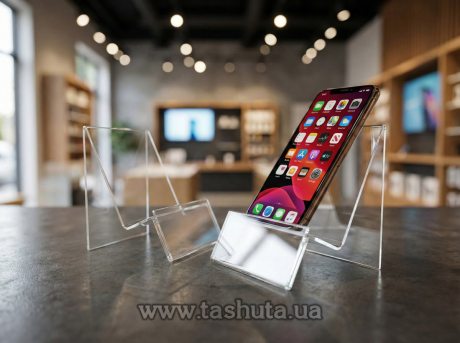 Акрилова підставка для смартфона з цінником