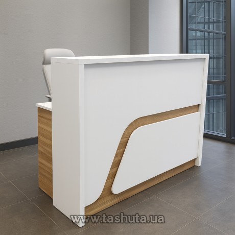 Lada recepcyjna „Komfort”, lada biurowa podświetlana, 120x110x75 cm