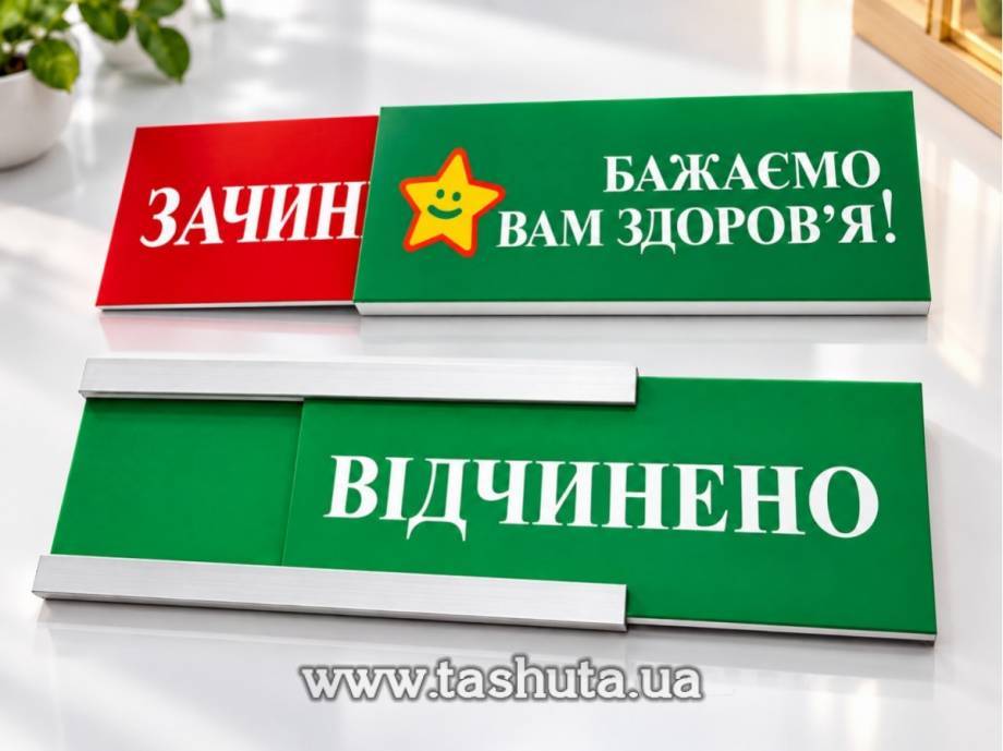 "OPEN-CLOSED" Sign with Insert, 300x150mm