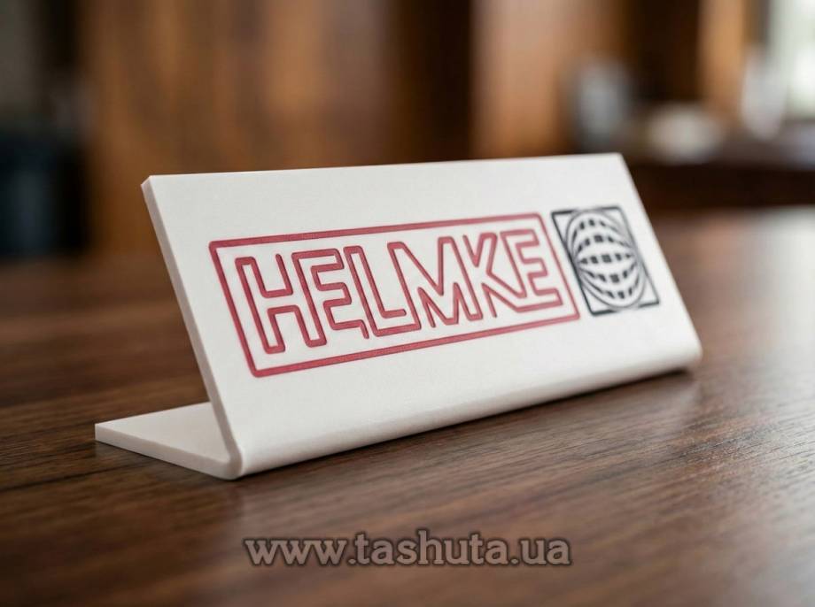 L-Shaped PVC Plastic Desk Sign Plate 80x100mm