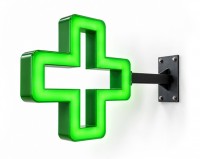Illuminated pharmacy crosses