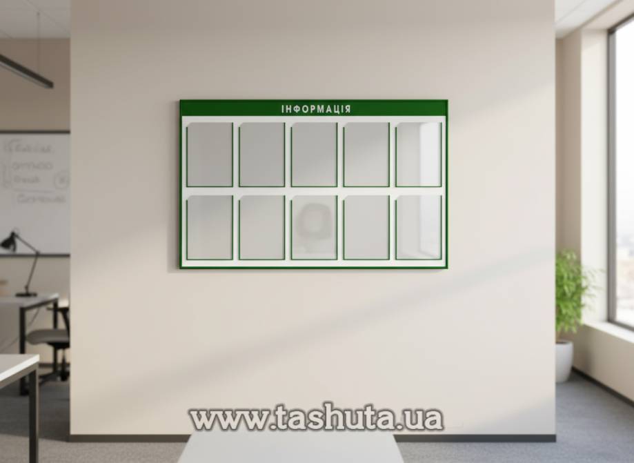 Information Board with 10 A4 Pockets, 1220x740mm